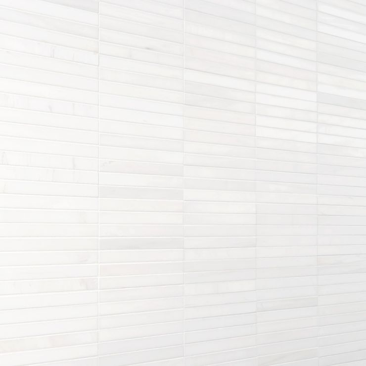 Bianco Dolomite Premium Stacked Honed Marble Mosaic Tile Tilebar