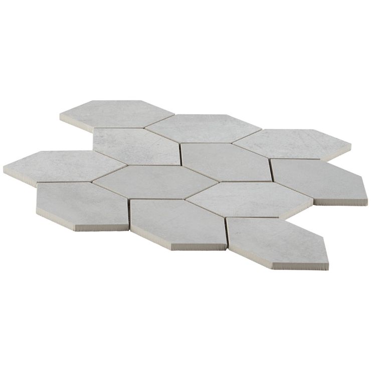 Sample Bond Nimbus Silver Foliage Matte Porcelain Mosaic Tile