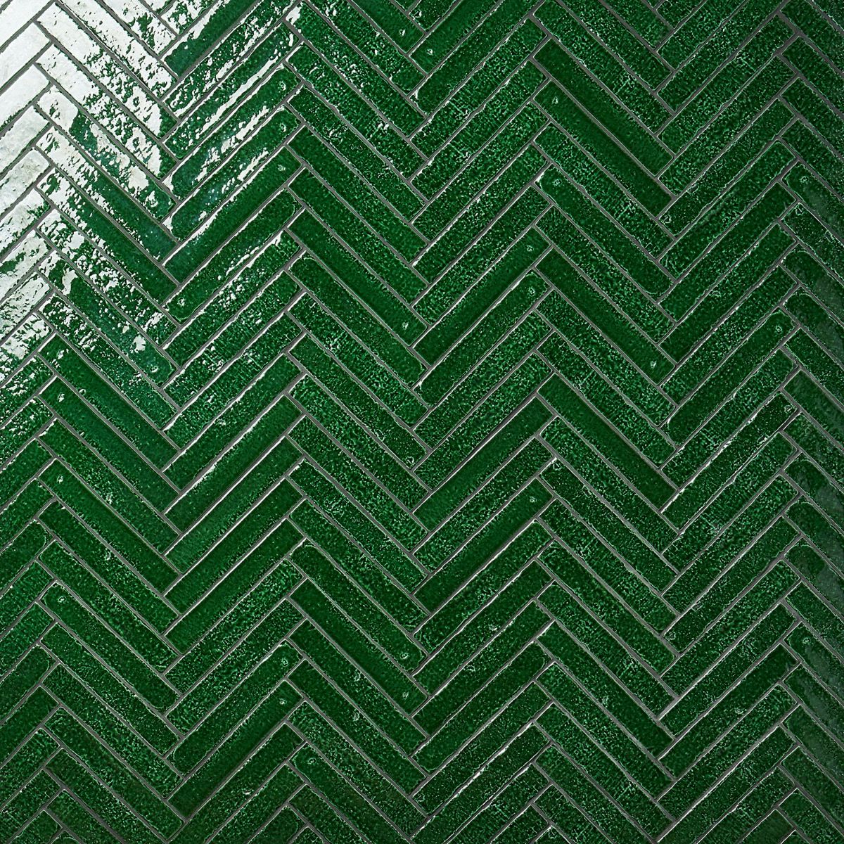 Wabi Sabi Emerald Green 1 5x9 Crackled Glossy Ceramic Tile Tilebar