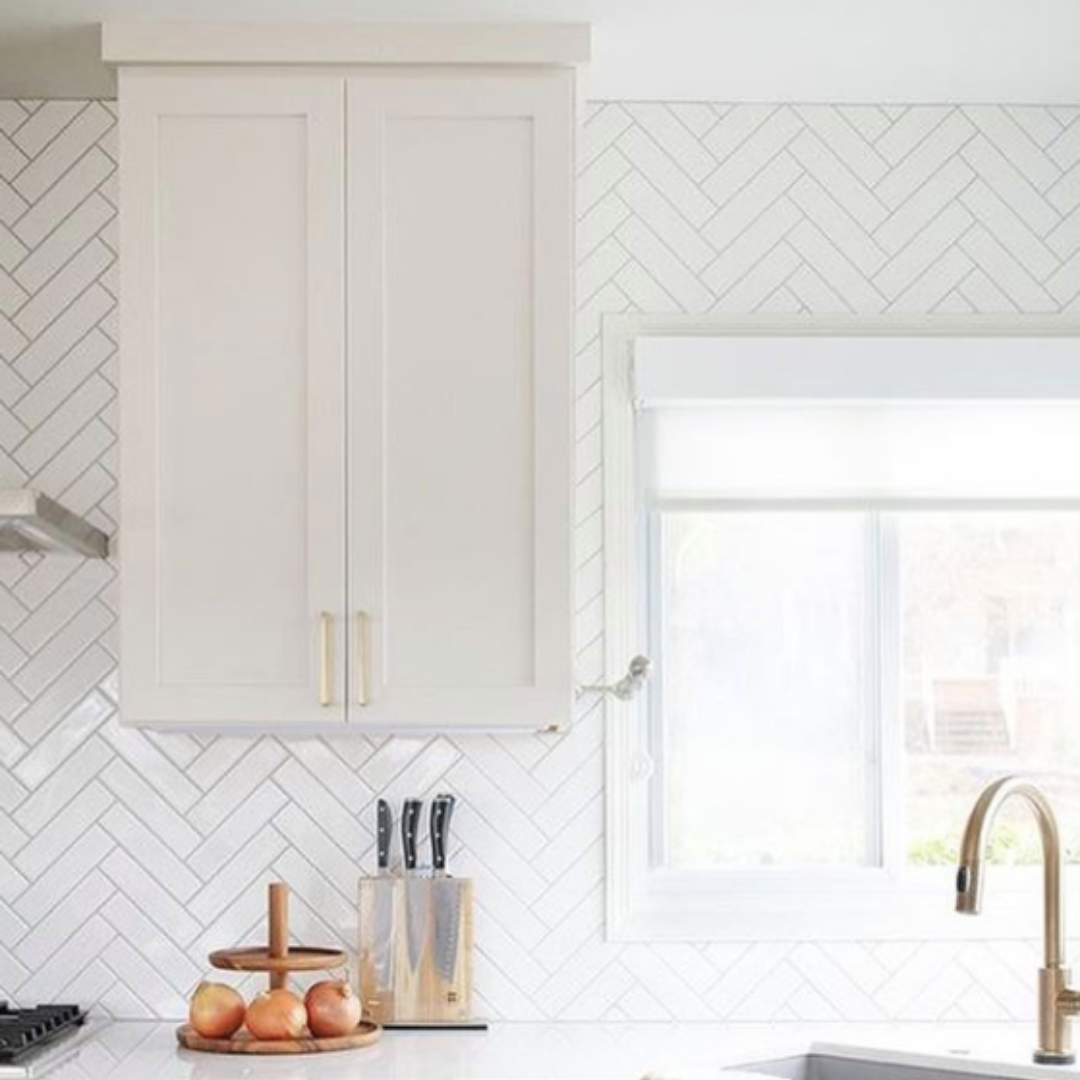 Manchester Bianco 3x12 white subway tiles with non-standard grout for backsplash 