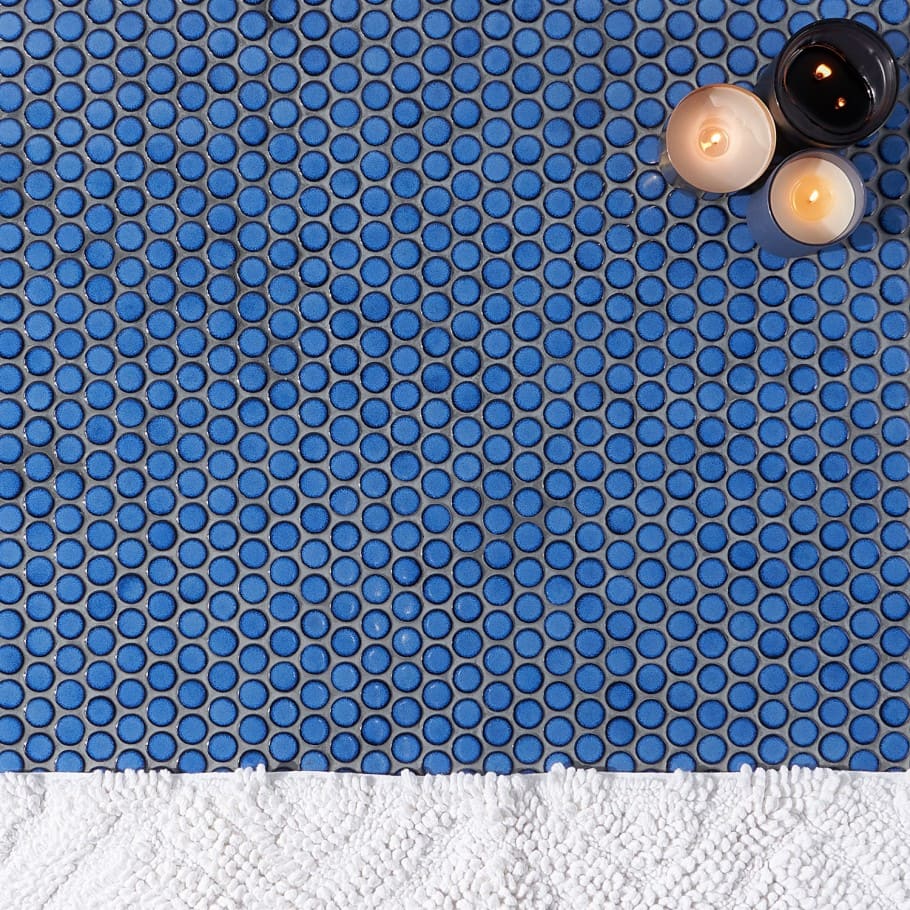 nirvana midnight blue 1 inch circles ceramic tile