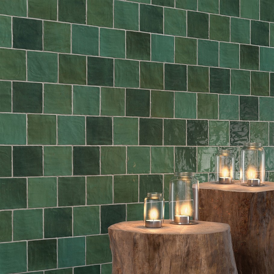 Portmore Green 4x4 Glazed Ceramic Tile for wall use