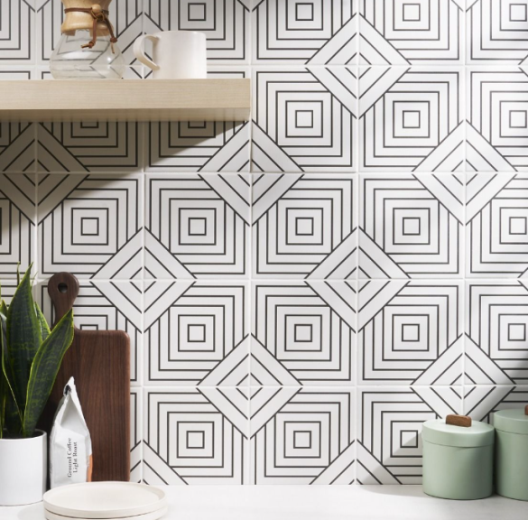 B2W Tiles: Trendsetting Appeal with Bold Black-and-White Geometric Patterns