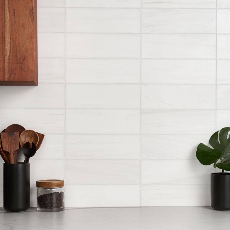 Bianco Dolomite Premium 4x12 Polished Marble Tile | Tilebar.com