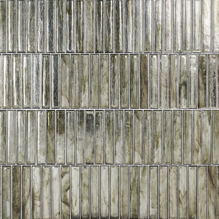 Komorebi Brick Rainforest Dew Metallic 2x12 Subway Look Polished Glass ...