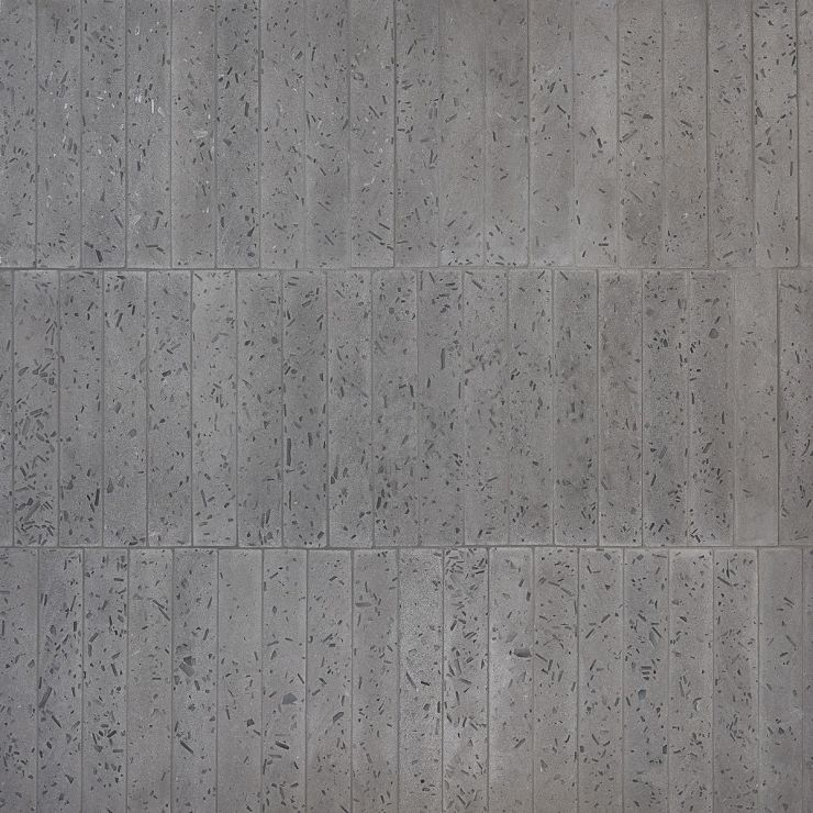 Mancala Smoke Gray 3x16 Terrazzo Tile | Tilebar.com