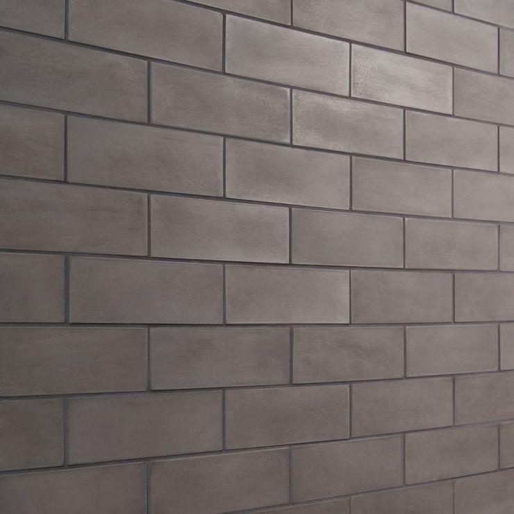 Color One Charcoal Gray 2x8 Matte Cement Tile | Tilebar.com