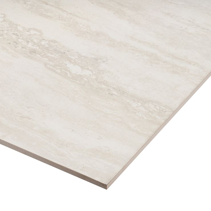 Basic Travertine Cream 24s48 Matte Porcelain Tile | Tilebar.com