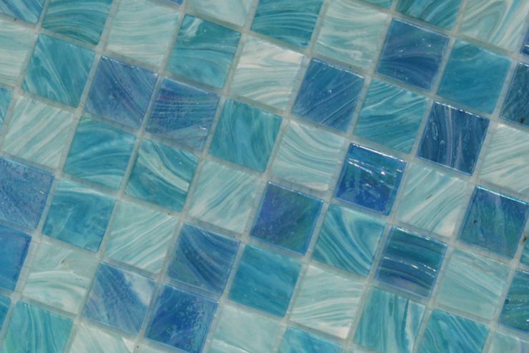 Shop for Aquatic Sky Blue 1x1 Squares Glass Tile at TileBar.com