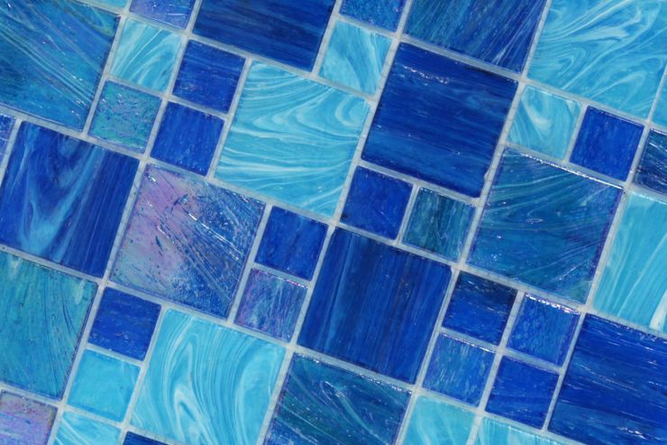 Shop for Aquatic Ocean Blue French Pattern Glass Tile at TileBar.com