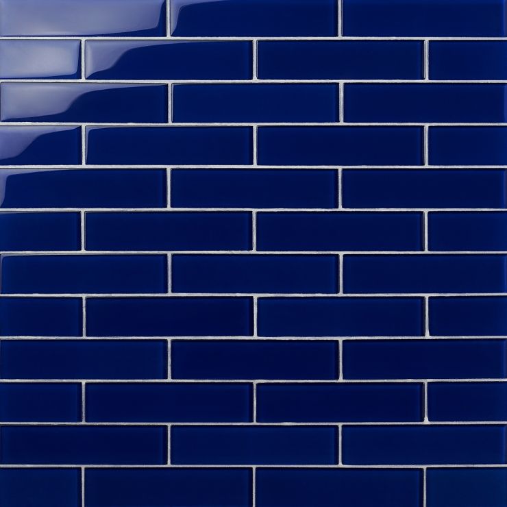 Shop For Loft Royal Blue 2x8 Polished Glass Tiles at TileBar.com