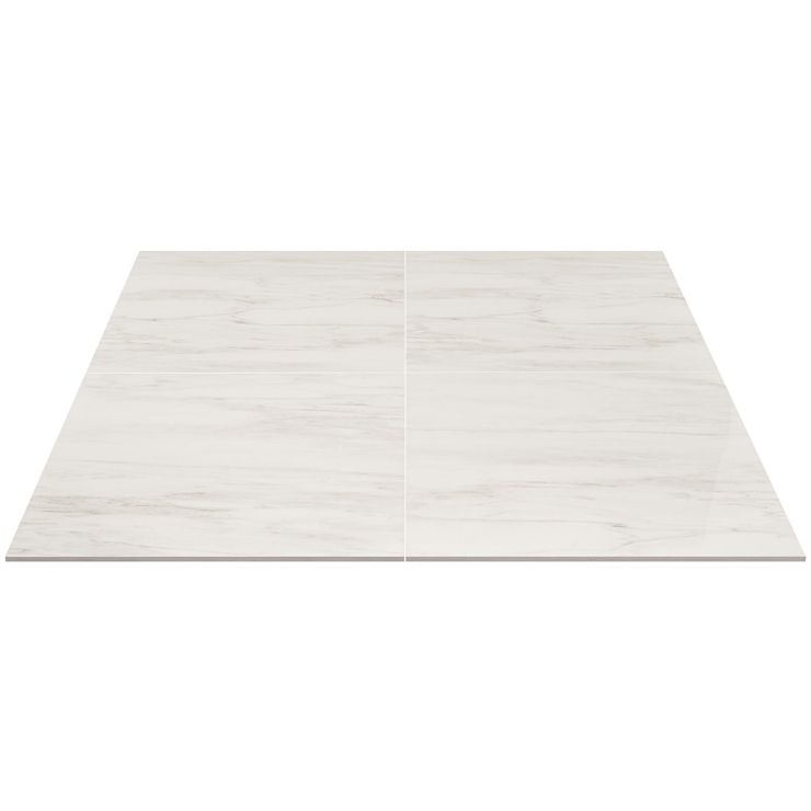 Tilebar Belvedere Bianco 30x30 Marble Look Porcelain Tile, White, Backsplash, Wall and Floor