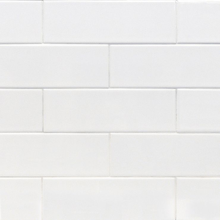 Polished Ceramic 4x12 White Subway Tile Sample