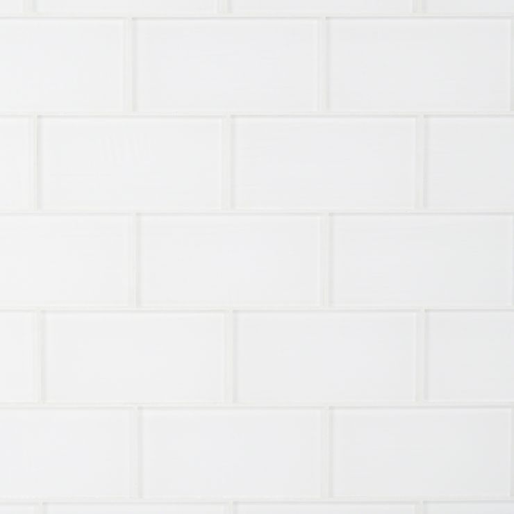 Shop 3x6 Samples Of Loft Super White Subway Tile In Frosted White Glass 