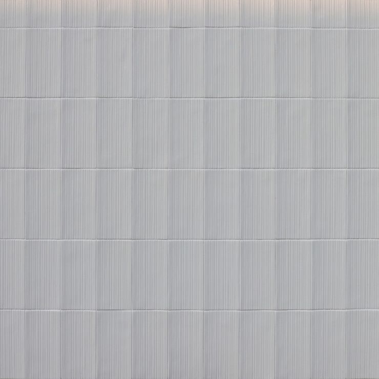 Nabi Blanco White 4.5x9 Fluted Ridged Polished Glass Tile | Tilebar.com