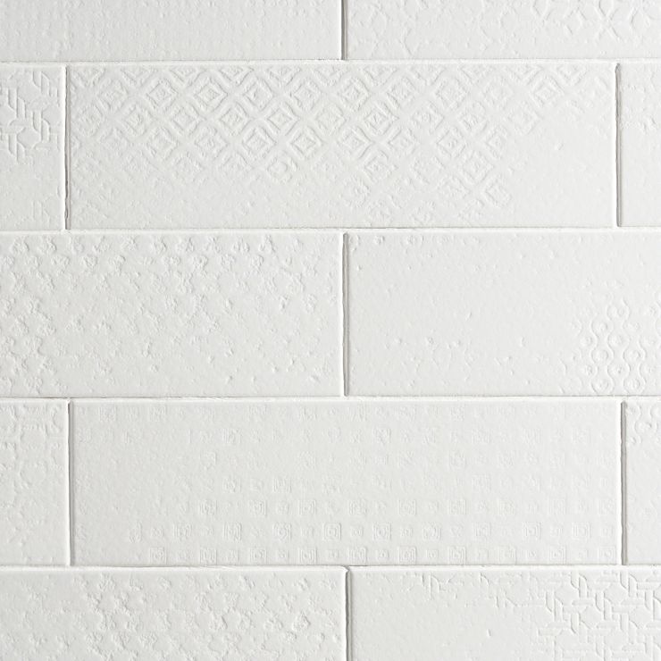 Tessuto White 4x12 Ceramic Matte Tile | Tilebar.com