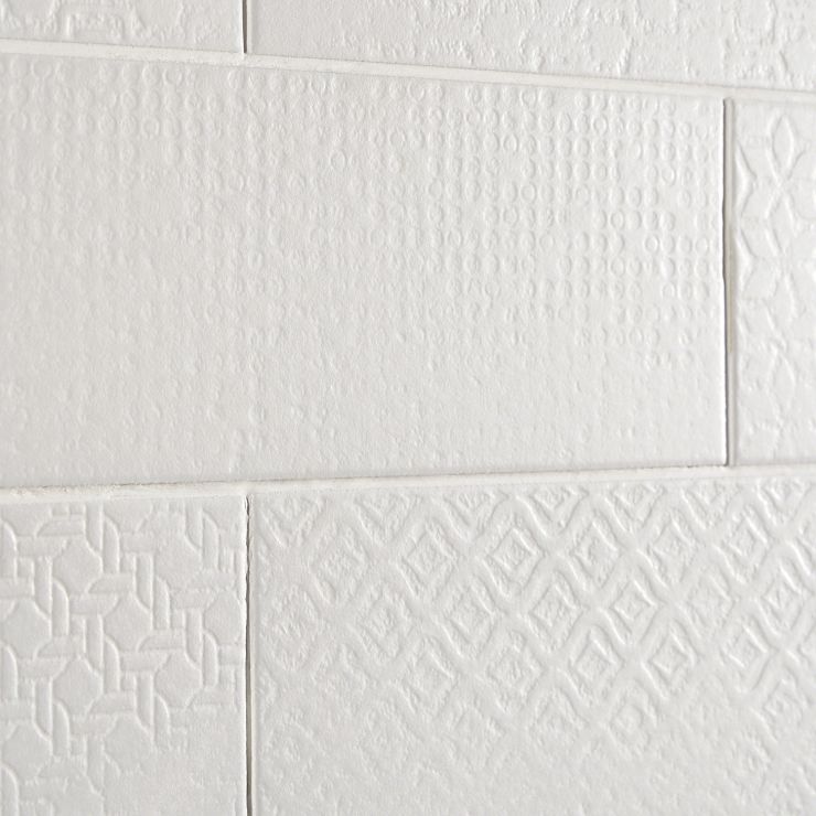 Tessuto White 4x12 Ceramic Matte Tile 