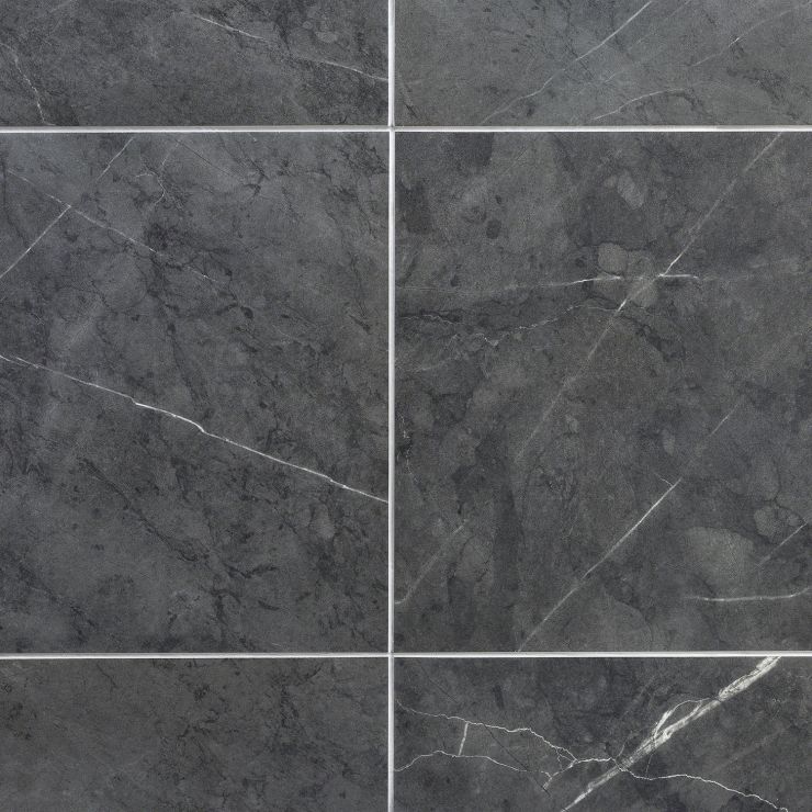 Marble Tech Amani Gray 12x24 Matte Porcelain Tile | Tilebar.com