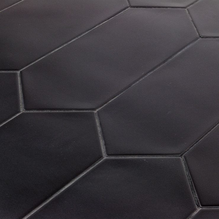 Qube Tiles Nano Absolute Black 12 x 12 Porcelain Floor & Wall Tile - Clear/Black