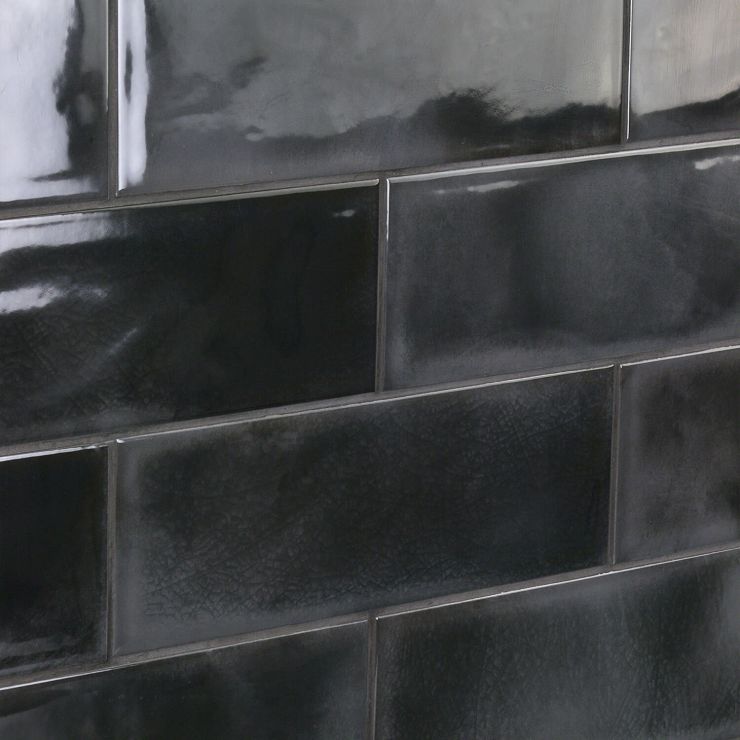 Diesel Camp Black Glaze Ceramic Tile | TileBar.com