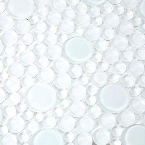 Shop Spa Super White Circles Glass Tile on Tilebar.com