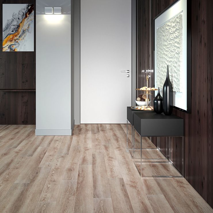 Sample-Katone Wash Oak White 6x48 Wood Look Glue Down Luxury Vinyl Plank  Flooring