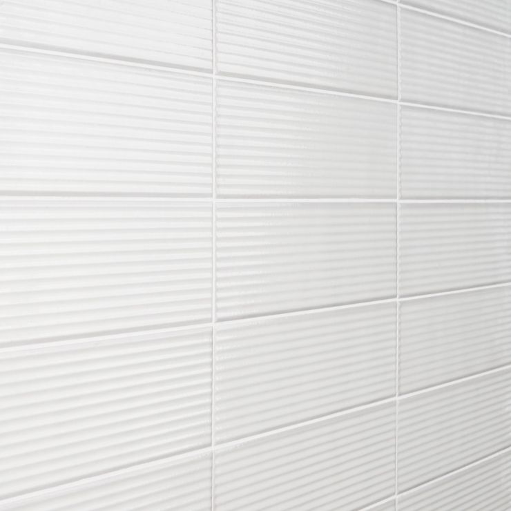 Stacy Garcia ArtBlock Grooved Bianco 4x16 Polished Porcelain Tile ...