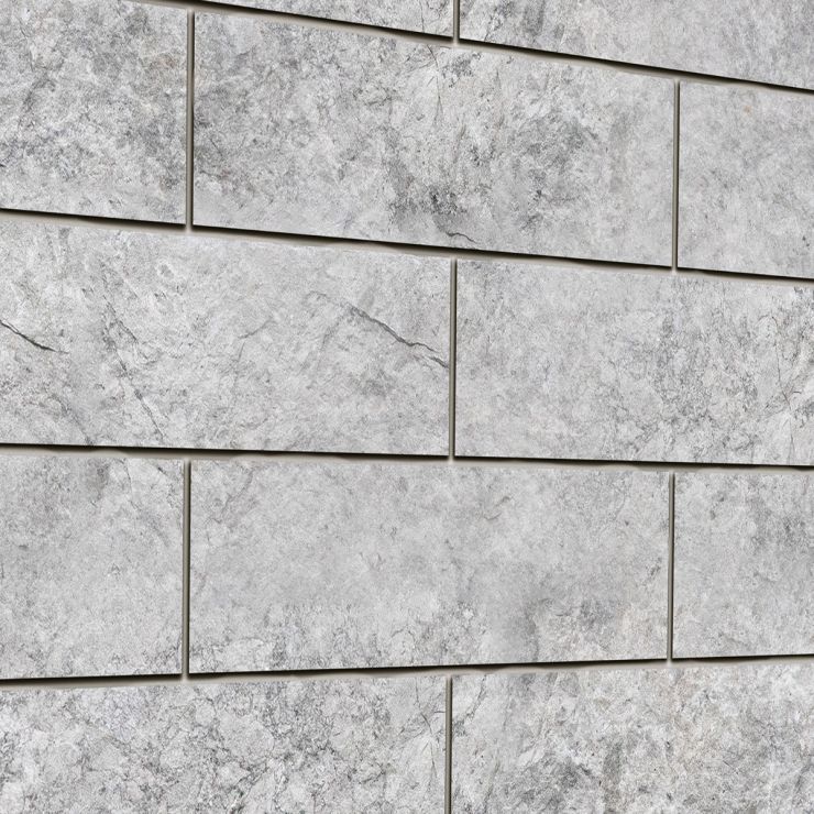 Tundra Gray Splitface 3x12 Textured Limestone Tile | Tilebar.com