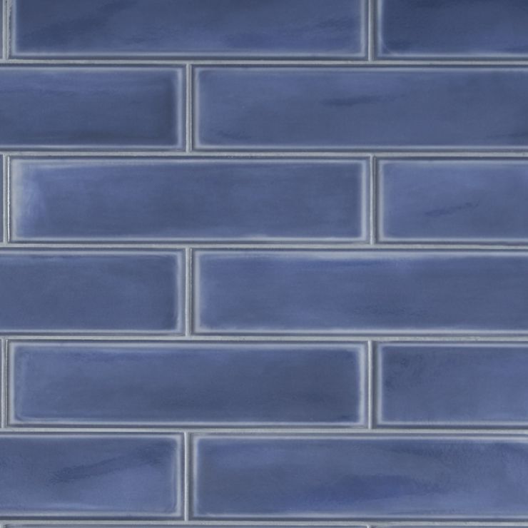 Stacy Garcia ArtBlock Denim Blue 4x16 Polished Porcelain Tile | Tilebar.com