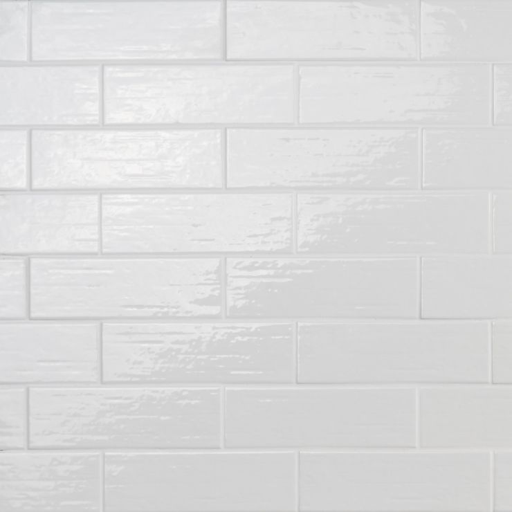 Kiln White 3x9 Polished Porcelain Tile | Tilebar.com