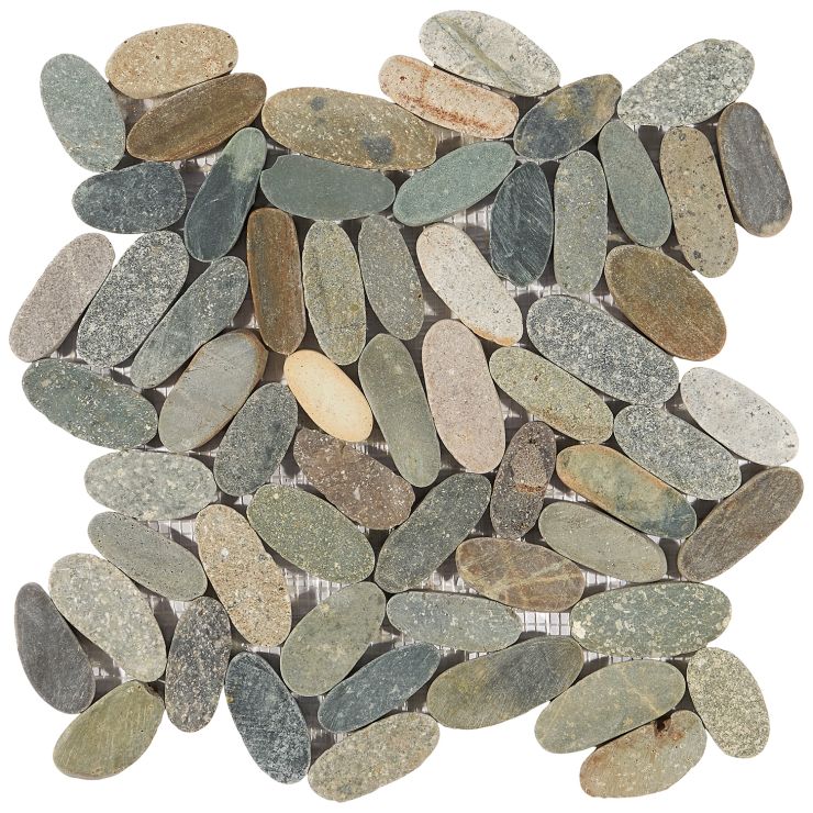 Nature Sumatra Flat Oval Pebble Mosaic