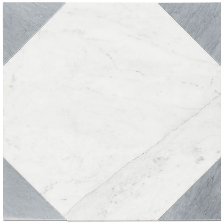 Pantheon Carrara and Italian Gray Marble Mosaic Tile | Tilebar.com