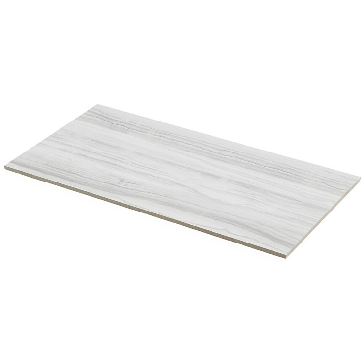 Tilebar Belvedere Bianco 15x30 Marble Look Porcelain Tile, White, Backsplash, Wall and Floor