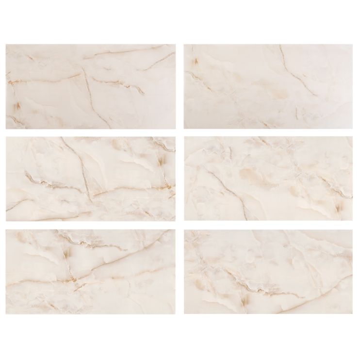 Lumina Pearl Onyx 24X48" Porcelain Marble Look Tile | Tilebar