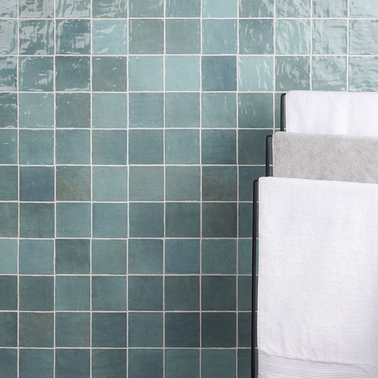 Portmore Aqua 4x4 Glazed Ceramic Tile | Tilebar.com