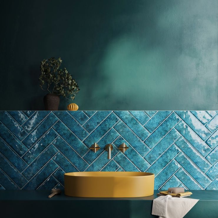 Castle Denim 3x12 Blue Ceramic Tile - Subway Style 