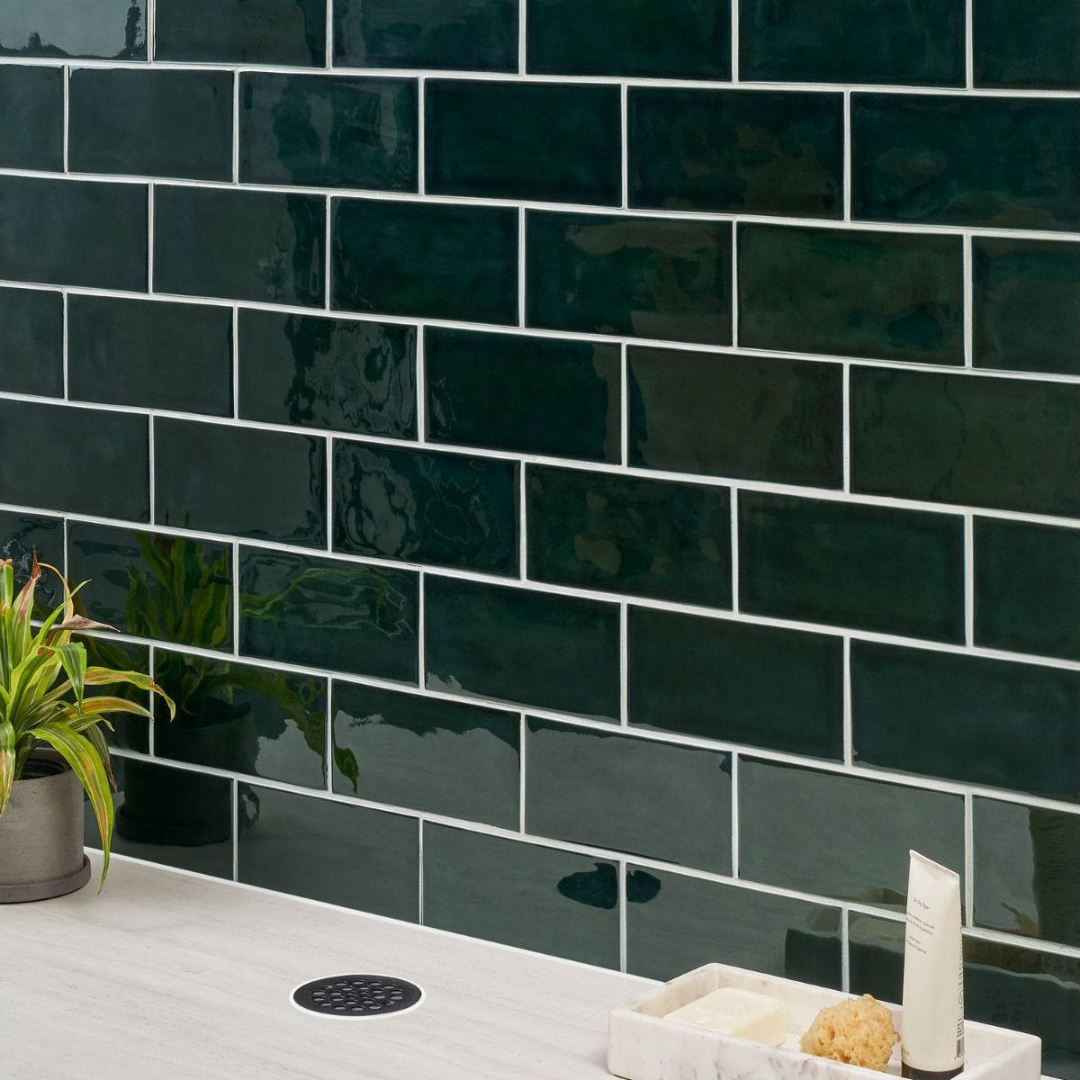 Nabi Midnight Blue 4.5x9 Subway Polished Glass Tile | Tilebar.com