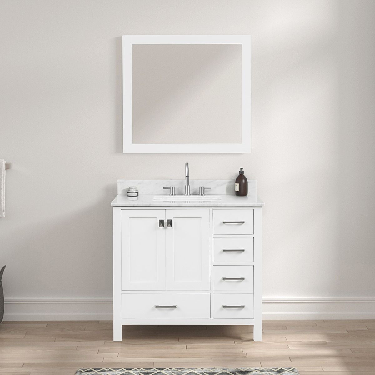 Athena White 36'' Matte Vanity | Tilebar.com