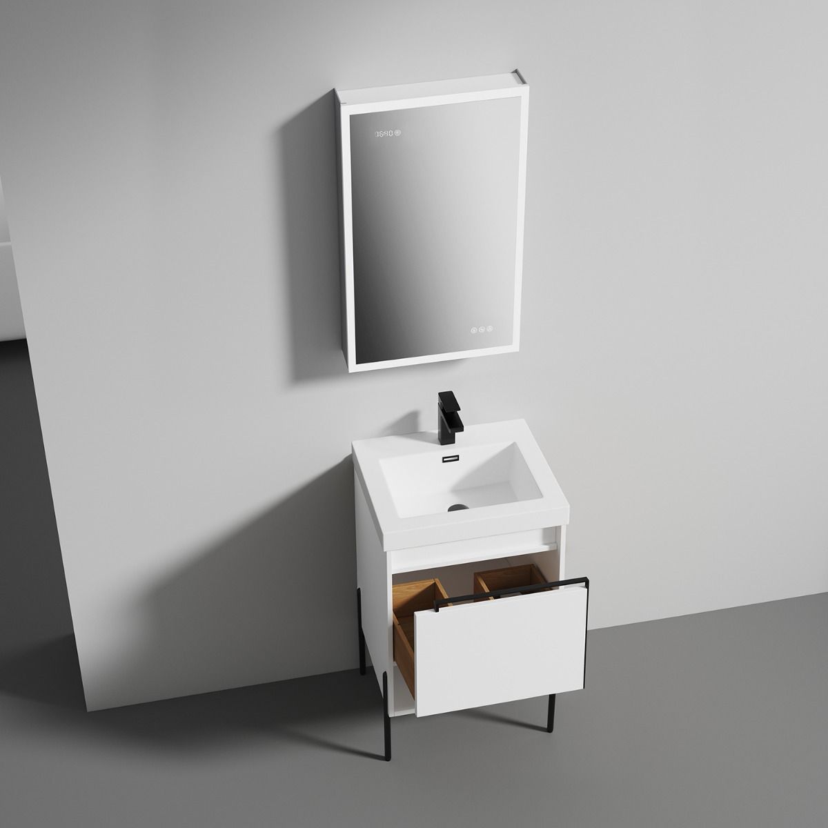 Kaleb White 20 Inch Bathroom Vanity | TileBar.com