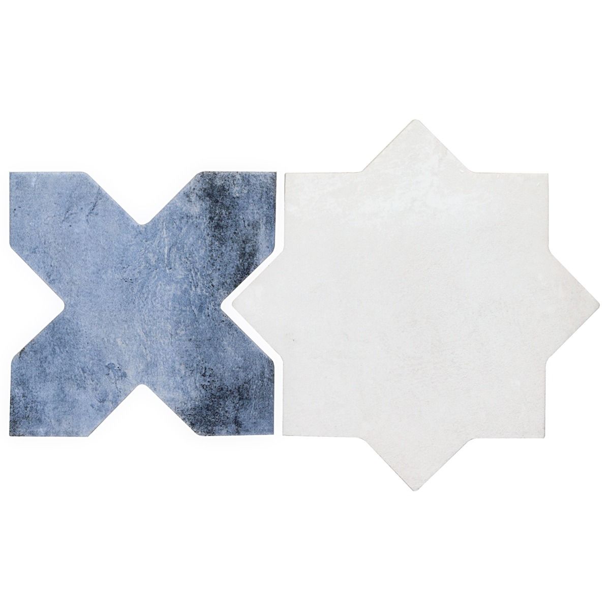 Sample-Parma White Matte Star and Denim Blue Matte Cross 6