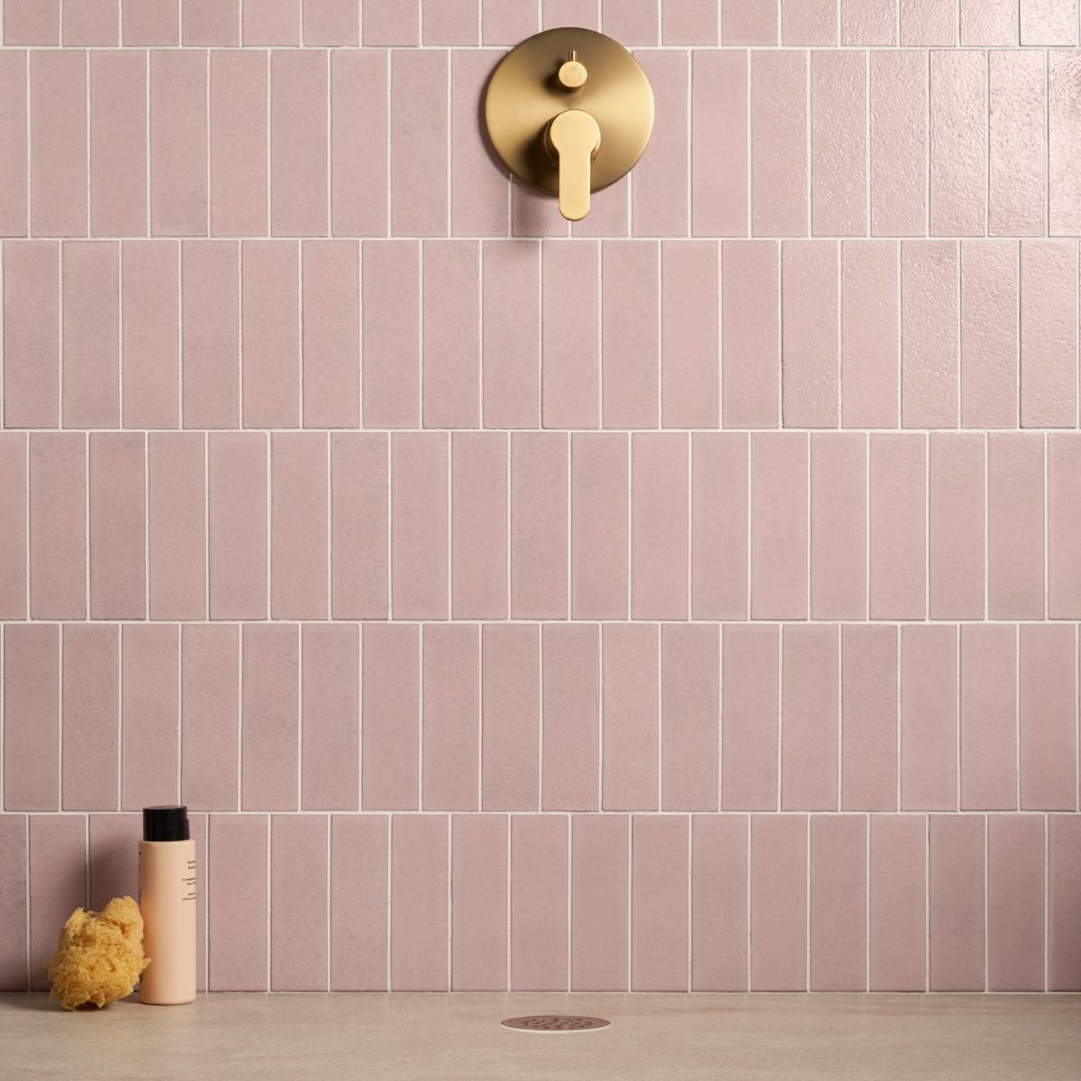 Color One Blush Pink 2x8 Glossy Lava Stone Tile | Tilebar.com