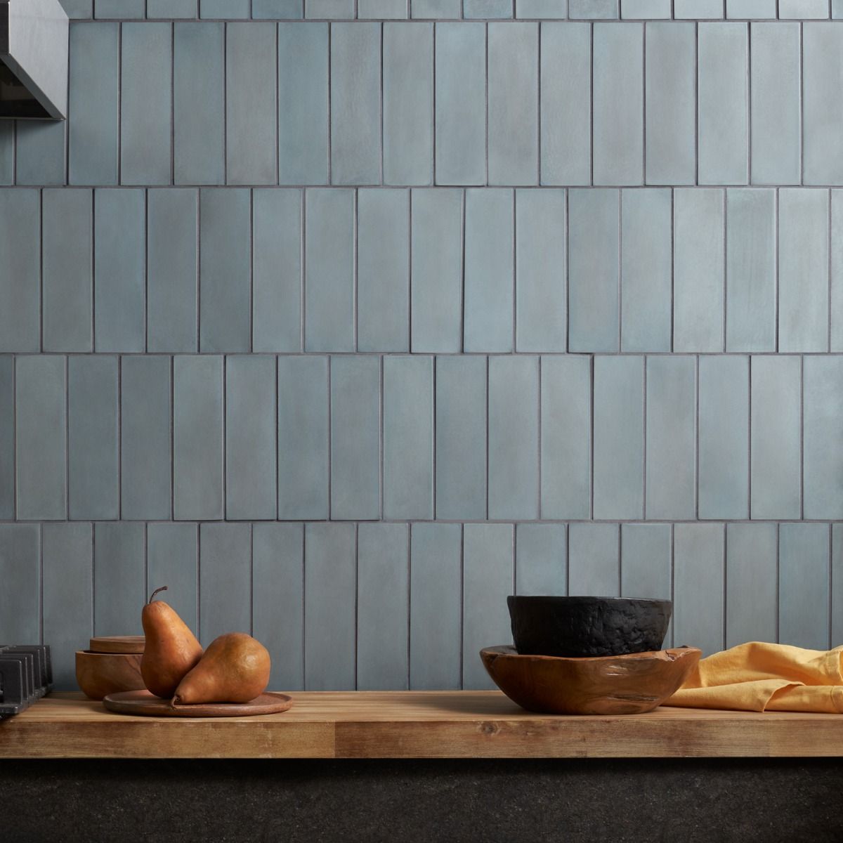 Color One Teal Blue 2x8 Matte Cement Tile | Tilebar.com