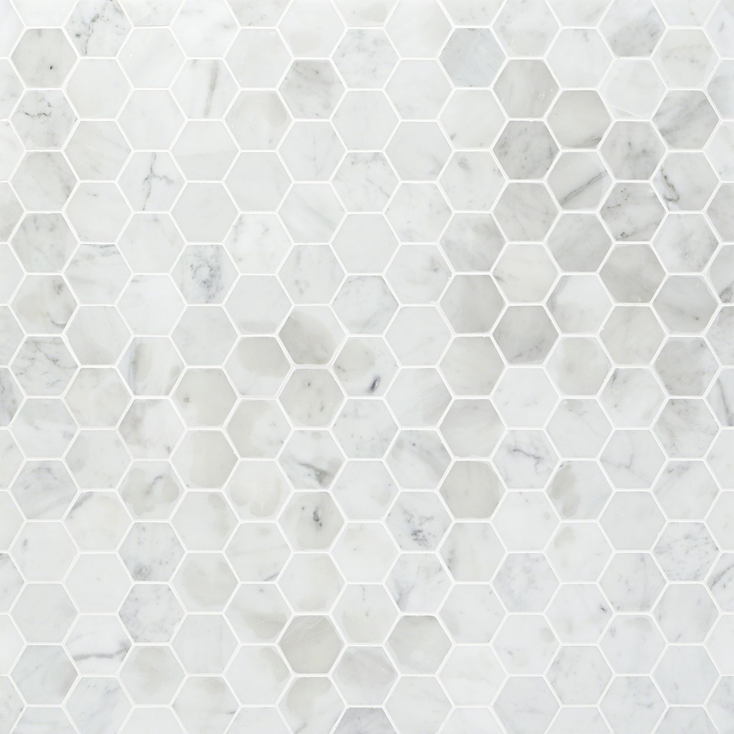 Carrara Marble Mosaic Tile 2 White Hexagon
