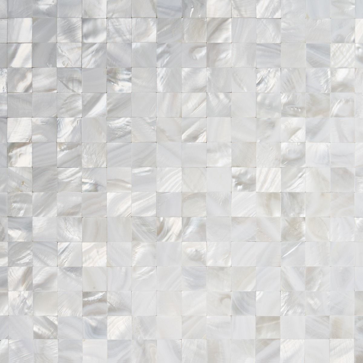 Shop Serene White Squares Seamless Pearl Shell Tile on Tilebar.com