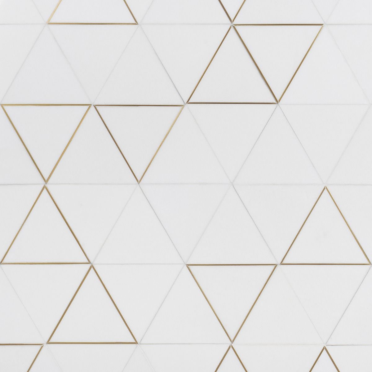 Verin Thassos Polished Marble and Brass Mosaic Tile | Tilebar.com