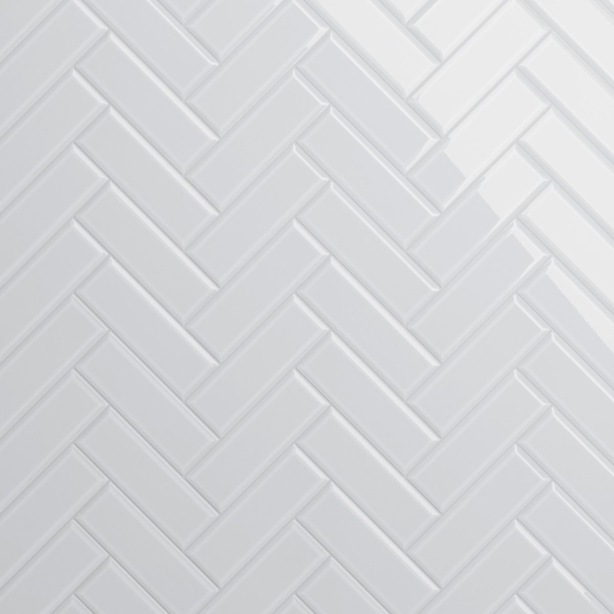 Rise Ice White 4x12 Beveled Glossy Ceramic Tile | Tilebar.com