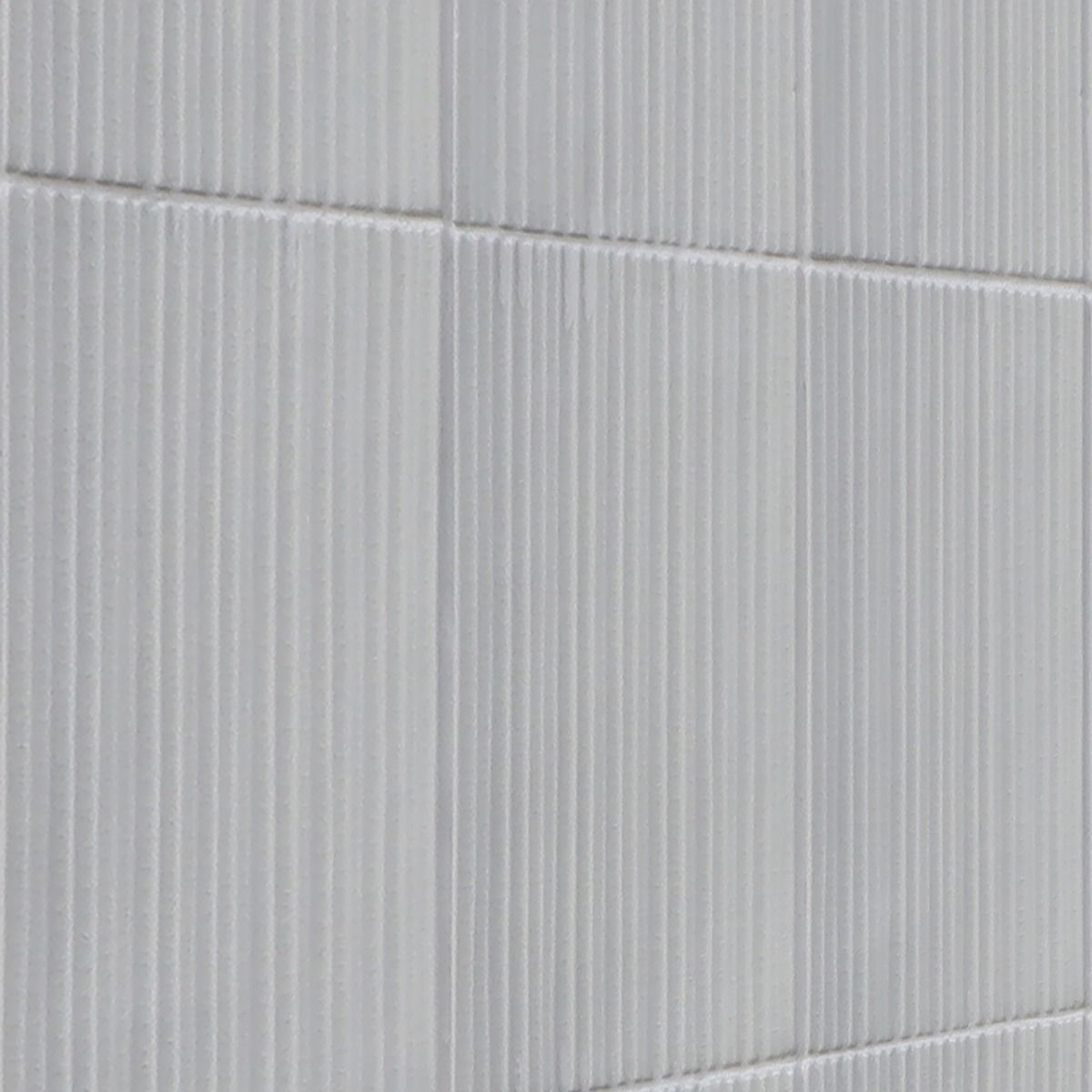 Nabi Blanco White 4.5x9 Fluted Ridged Polished Glass Tile | Tilebar.com