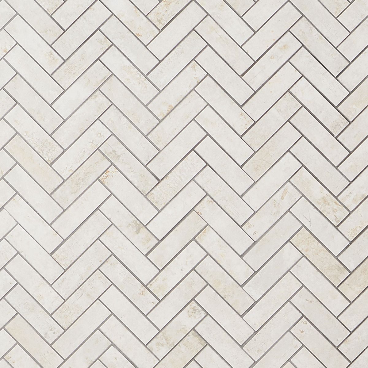 Portrait Ivory Herringbone Matte Porcelain Mosaic | Tilebar.com