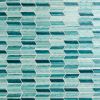 Maya Chevron Teal Polished Glass Mosaic | Tilebar.com