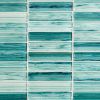 Maya Stacked Teal Polished Glass Mosaic | Tilebar.com